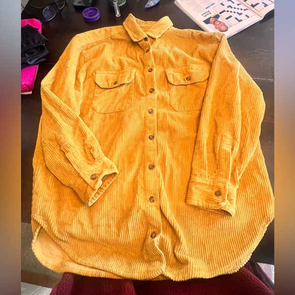 Billabong Mustard Button Down Shirt - Picture 1 of 3